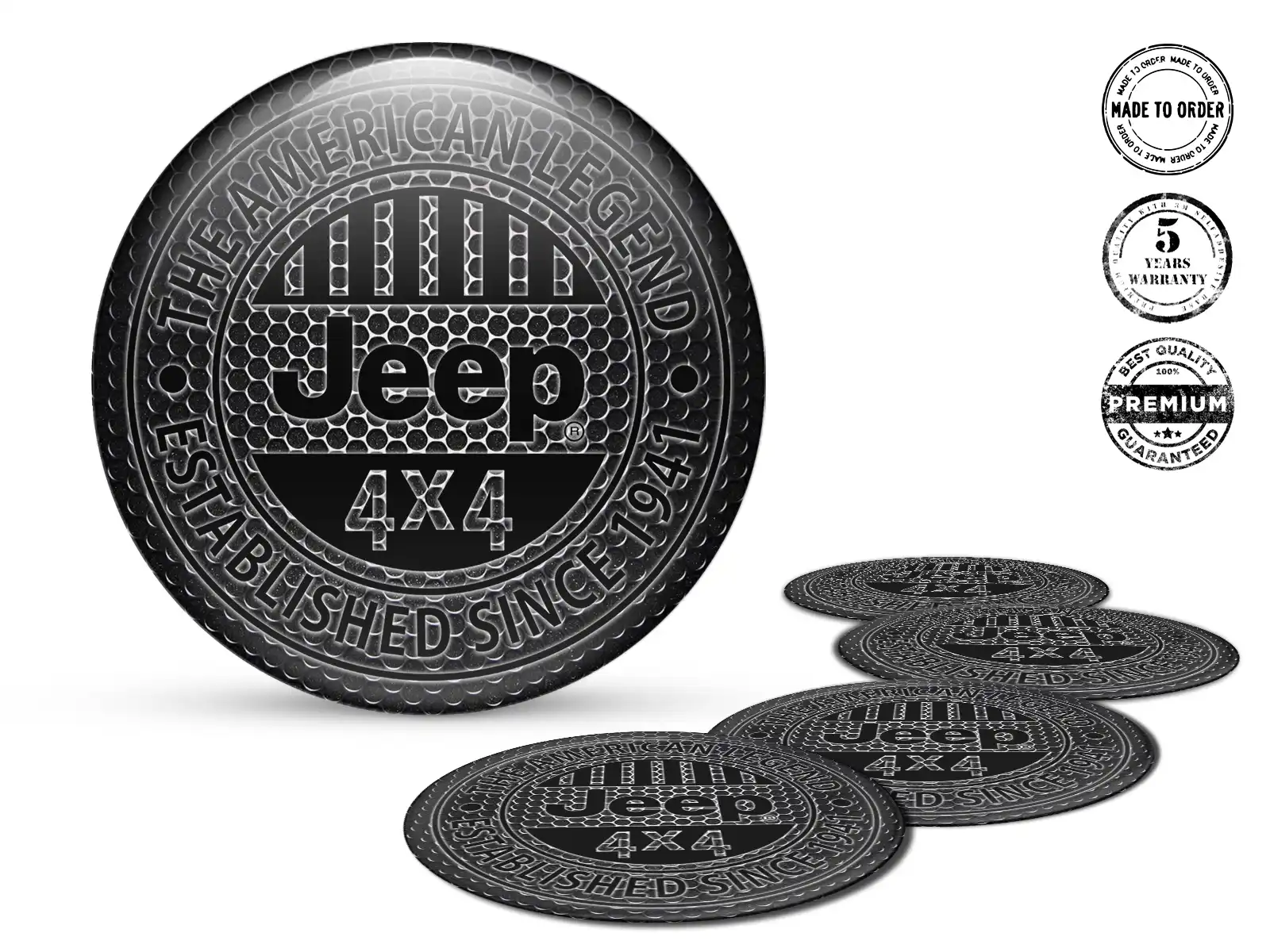 Jeep Pegatina de Silicona Edición Calcomanías de Aro Premium